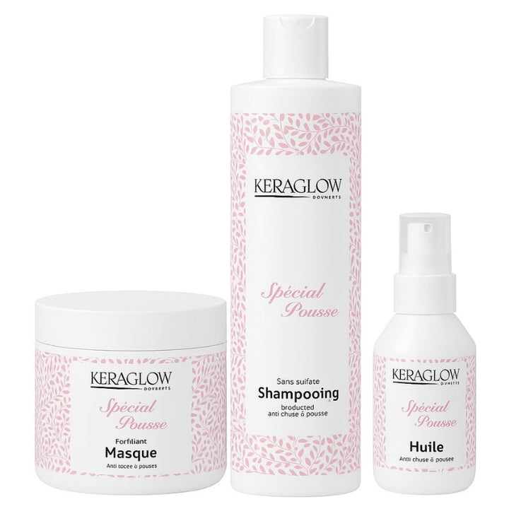 Kit KeraGlow Spécial Pousse Sans Sulfate (shampoing masque sérum)