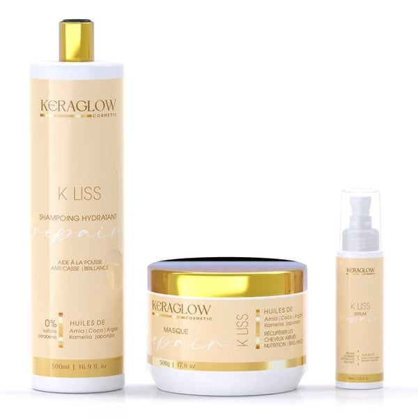 Kit Sans Sulfate Shampoing, Masque et Sérum Kera Glow Repair