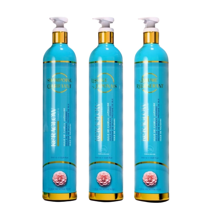 Lissage Japonais Kera Glow Kit Complet 3x1L