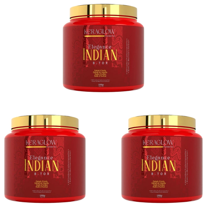 Lot de 3x1Kg Botox Capillaires Kera Glow Indian Elegance