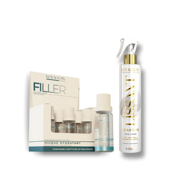 Coffret Duo KeraGlow Réparation 6x60ml & Spray Lissage Intense 300ml 1
