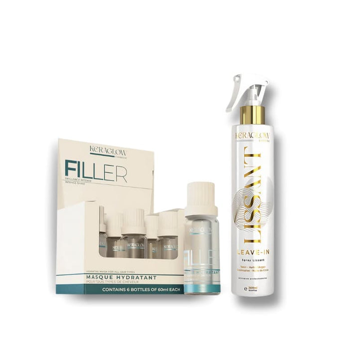 Coffret Duo KeraGlow Réparation 6x60ml & Spray Lissage Intense 300ml 1